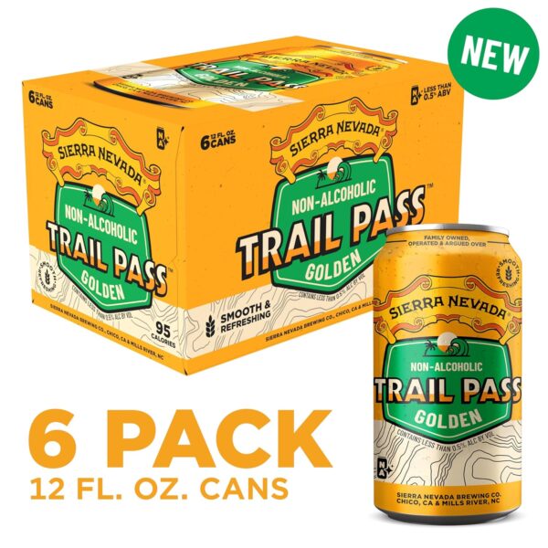 Sierra Nevada Trail Pass Non-Alcoholic Golden Craft Beer 6 Pack (12oz Cans) - Image 5
