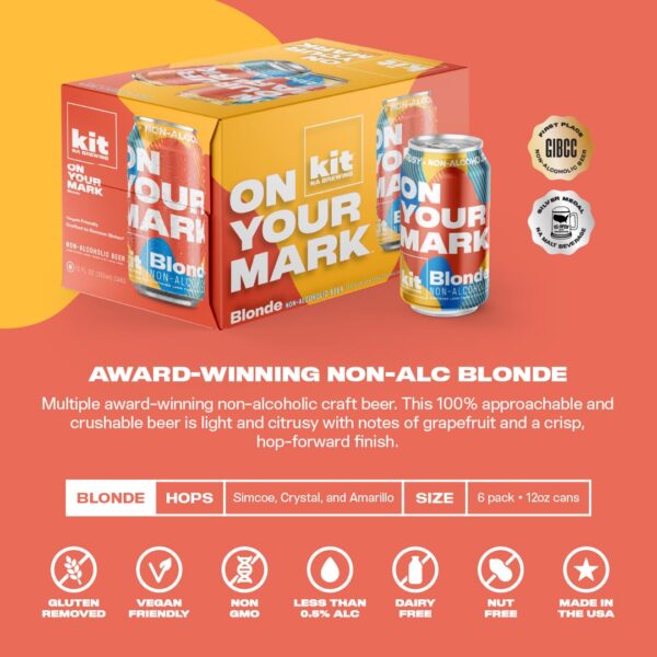 Kit NA Brewing | Non-Alcoholic | On Your Mark | 6-Pack of Blonde | 12 oz cans - Image 5